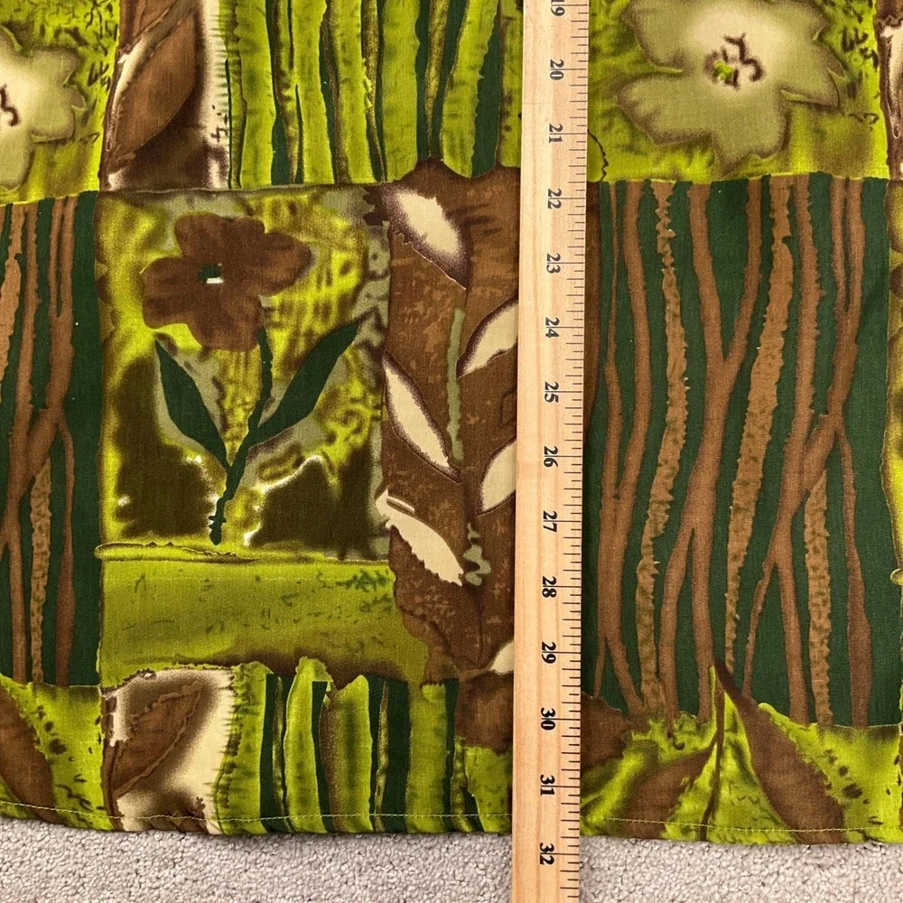 VIRGOLA Uomo Shirt Mens Mediun Green‎ Brown Abstract Statement Party Resortwear
